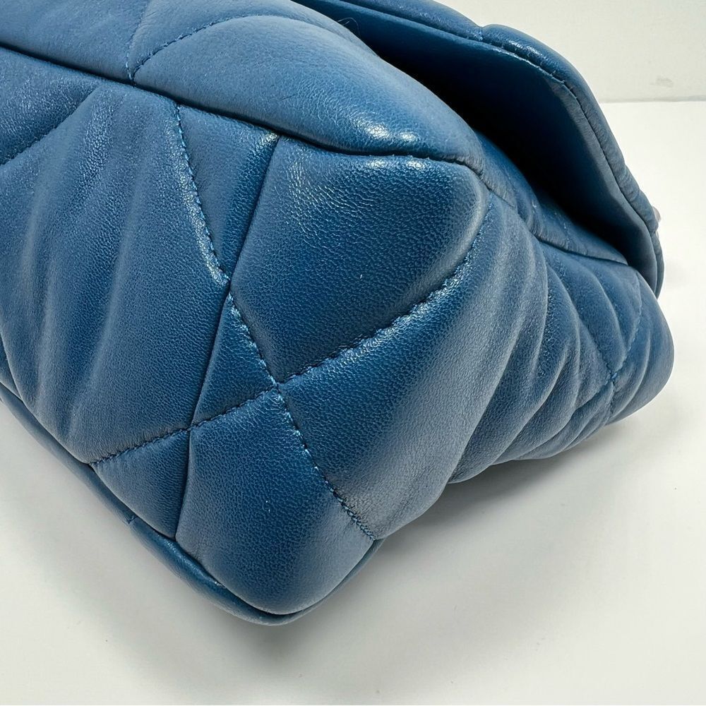 Chanel 19 Flap Bag Quilted Leather Medium Blue A+ Condition - Picture 8 of 16